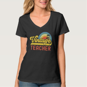 Lehrer Vintage-Sonnenuntergang Beruf Retro-Job-Tit T-Shirt