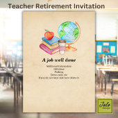 Lehrer Vintages Globe Books Retirement Party Einladung