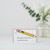 Lehrer-Visitenkarte - Bleistift und Papier Visitenkarte (Stehend Vorderseite)