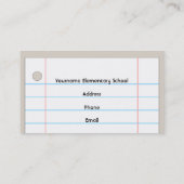 Lehrer-Visitenkarte - Bleistift und Papier Visitenkarte (Rückseite)