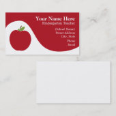 Lehrer-Visitenkarte - rotes Apple Visitenkarte (Vorne/Hinten)