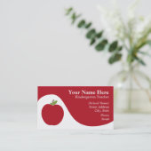 Lehrer-Visitenkarte - rotes Apple Visitenkarte (Stehend Vorderseite)