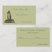 Lehrer-Visitenkarte Terminkarte (Vorne/Hinten)