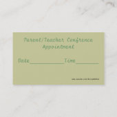 Lehrer-Visitenkarte Terminkarte (Rückseite)