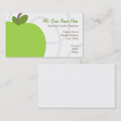 Lehrer-Visitenkarte - übergroßes grünes Apple Visitenkarte (Vorne/Hinten)