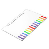 Lehrer, vom Schreibtisch aus, Ihr Name, Kunstpinse Notizblock (angewinkelt)