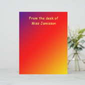 Lehrer vom Schreibtisch, lebhaftes Rainbow-Papier (Stehend Vorderseite)