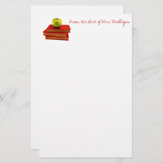 Lehrer vom Schreibtisch von Briefpapier (Vorne/Hinten)