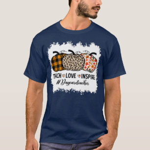 Lehrer von Daycare zurück zur Schule Kürbisfallen  T-Shirt
