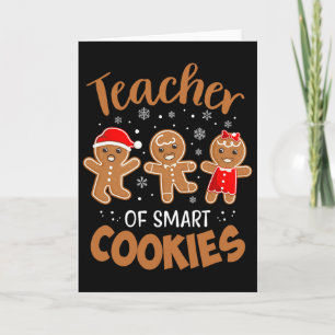 Lehrer von intelligenten Keksen Lebkuchen Weihnach Karte
