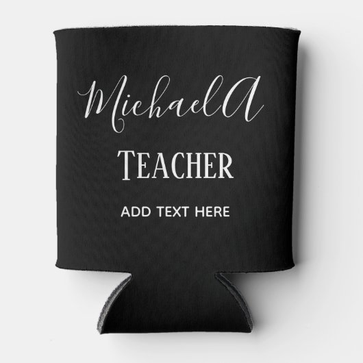 LEHRER VON MÄNNERN - Klassisches Schwarz-weißes Pe Dosenkühler (Vorderseite)