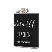 LEHRER VON MÄNNERN - Klassisches Schwarz-weißes Pe Flachmann (Links)