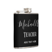 LEHRER VON MÄNNERN - Klassisches Schwarz-weißes Pe Flachmann (Rechts)