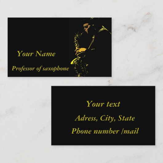 Lehrer von Saxophon Visitenkarte (Vorne/Hinten)