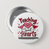 Lehrer von Sweet Hearts Funny Valentine Button (Vorne & Hinten)