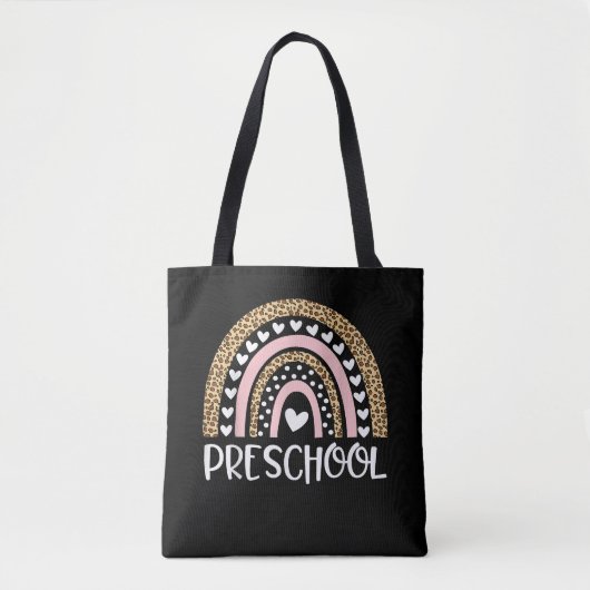 Lehrer Vorschule Leopard Regenbogen Zurück zur Sch Tasche (Vorderseite)