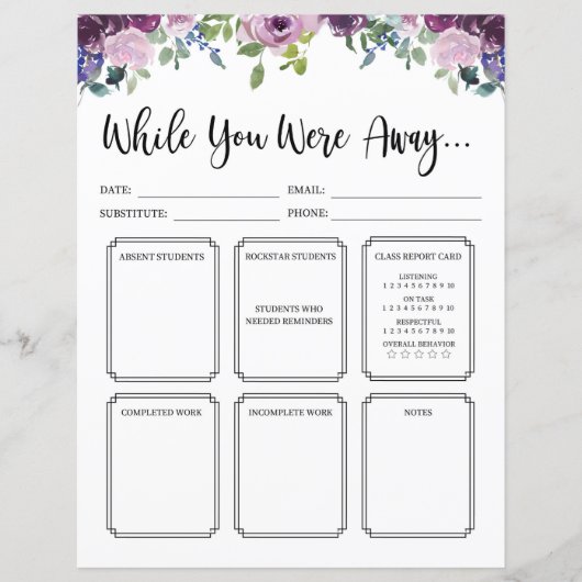 Lehrer während des Abwesens (Vorderseite)