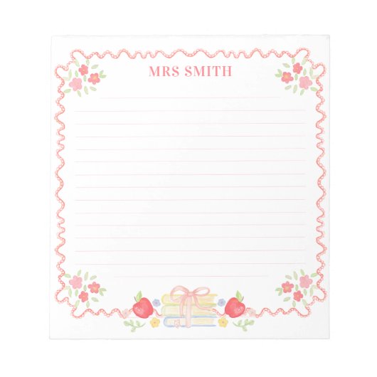 Lehrer | WAPPEN | Monogramm Notizblock (Vorderseite)