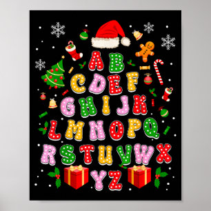 Lehrer Weihnachten Alphabet Zurück zur Schule Feri Poster