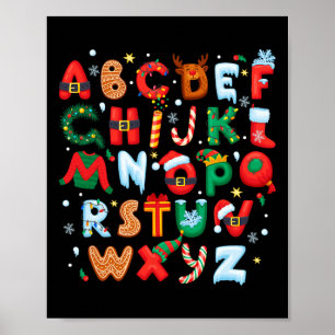 Lehrer Weihnachten Alphabet Zurück zur Schule Urla Poster
