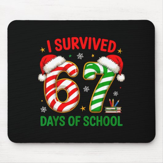Lehrer Weihnachten Lustiges Meme Ich überlebte 67 Mousepad (Vorne)