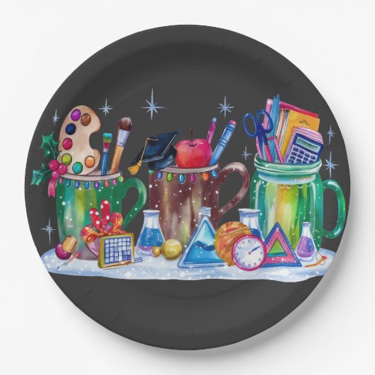 Lehrer Weihnachten | Tasse Frohe Lehrer Pappteller (Vorderseite)