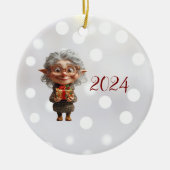 Lehrer Weihnachts-Elf-Keramik Ornament (Vorne)