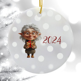 Lehrer Weihnachts-Elf-Keramik Ornament