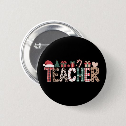 Lehrer Weihnachtsleben Lehre Liebe Inspiration Button (Vorne & Hinten)