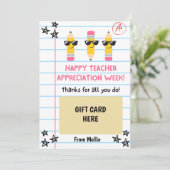 Lehrer Wertgutschrift Karteninhaber Cooler Stift Einladung (Stehend Vorderseite)