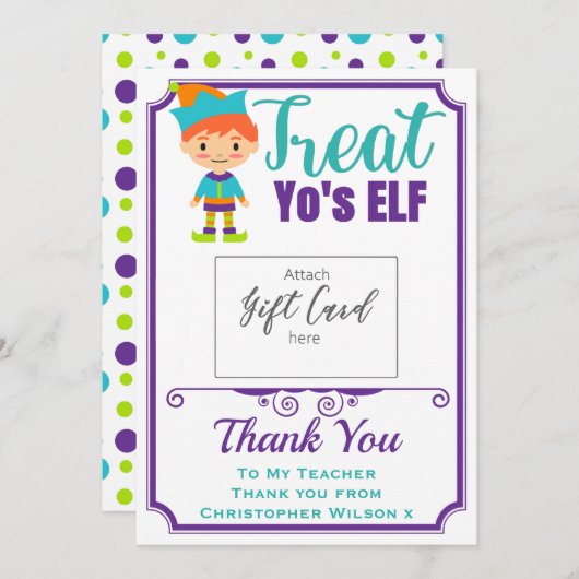 Lehrer Wertgutschrift Leckerei Sie selbst Geschenk (Vorne/Hinten)