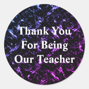 Lehrer Wertschätzung Abstrakte Lila Klassenzimmer Runder Aufkleber