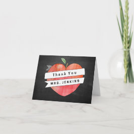 Lehrer Wertschätzung Apple Herz Danke Karte