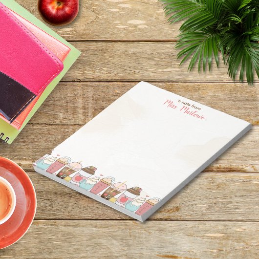 Lehrer Wertschätzung Apple Kaffee Personalisiert Notizblock