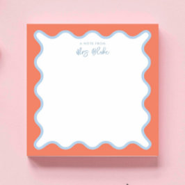 Lehrer Wertschätzung Blue peach Wavy Notizblock