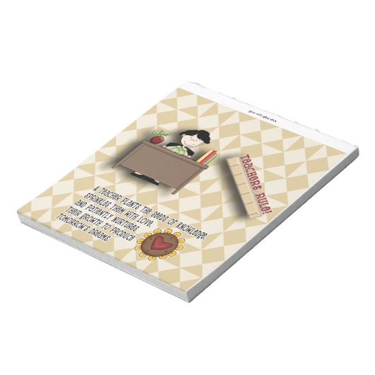 Lehrer Wertschätzung Candy Bar Wrapper Geschenk Notizblock (Rotiert)