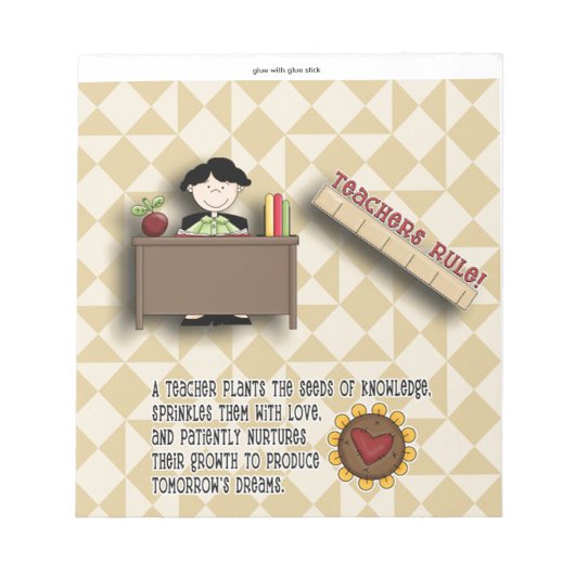 Lehrer Wertschätzung Candy Bar Wrapper Geschenk Notizblock (Vorderseite)