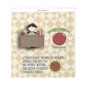 Lehrer Wertschätzung Candy Bar Wrapper Geschenk Notizblock (Vorderseite)