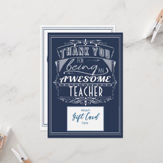 Lehrer Wertschätzung Danke, Geschenkkartenhalter Karte (Vorderseite/Rückseite Beispiel)