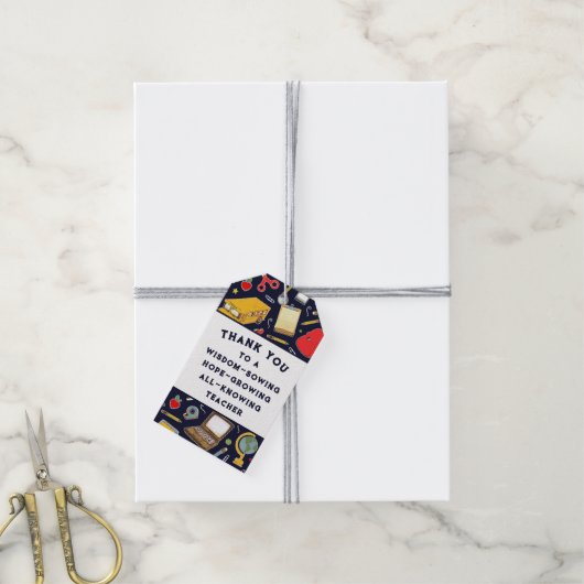 Lehrer Wertschätzung danke Ihnen Geschenktasten Geschenkanhänger (Mit Garn)