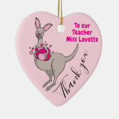 Lehrer Wertschätzung danke Ihnen Känguru Herzen Keramikornament (Rechts)