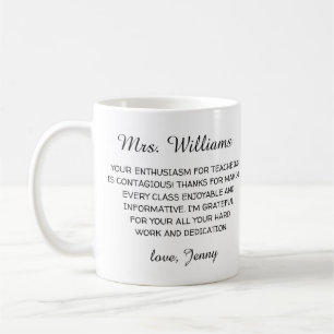 Lehrer Wertschätzung danke Ihnen modernen minimali Kaffeetasse