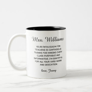 Lehrer Wertschätzung danke Ihnen modernen minimali Zweifarbige Tasse