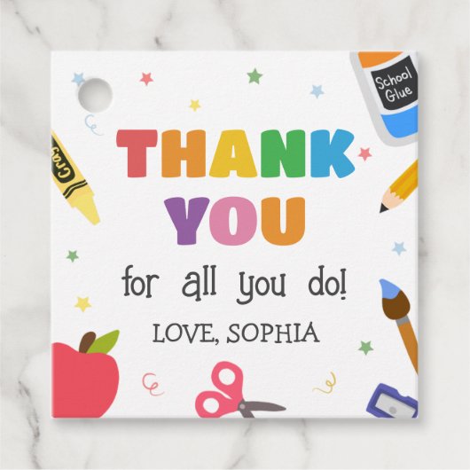 Lehrer Wertschätzung Danke Platz Geschenkanhänger (Vorderseite)