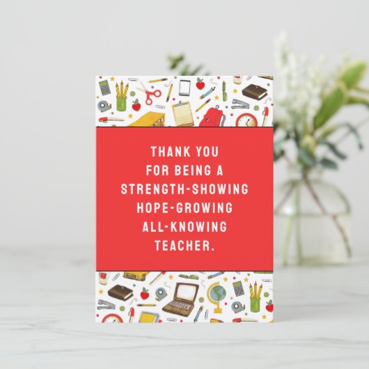 Lehrer Wertschätzung Dankeschön Karte (Stehend Vorderseite)
