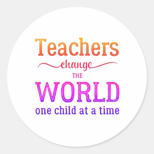 Lehrer Wertschätzung einfache Typografie Zitat Runder Aufkleber (Vorderseite)