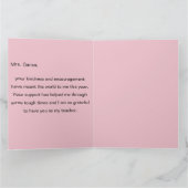 Lehrer Wertschätzung flach Danke Karte (Innenseite)