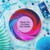 Lehrer Wertschätzung Gefärbte Krawatte Klassenzimm Pappteller (Party)