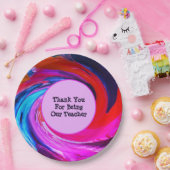 Lehrer Wertschätzung Gefärbte Krawatte Klassenzimm Pappteller (Party)