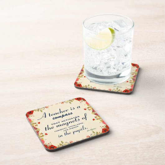 Lehrer Wertschätzung Geschenk Ein Lehrer ist ein K Getränkeuntersetzer (Rechte Seite)